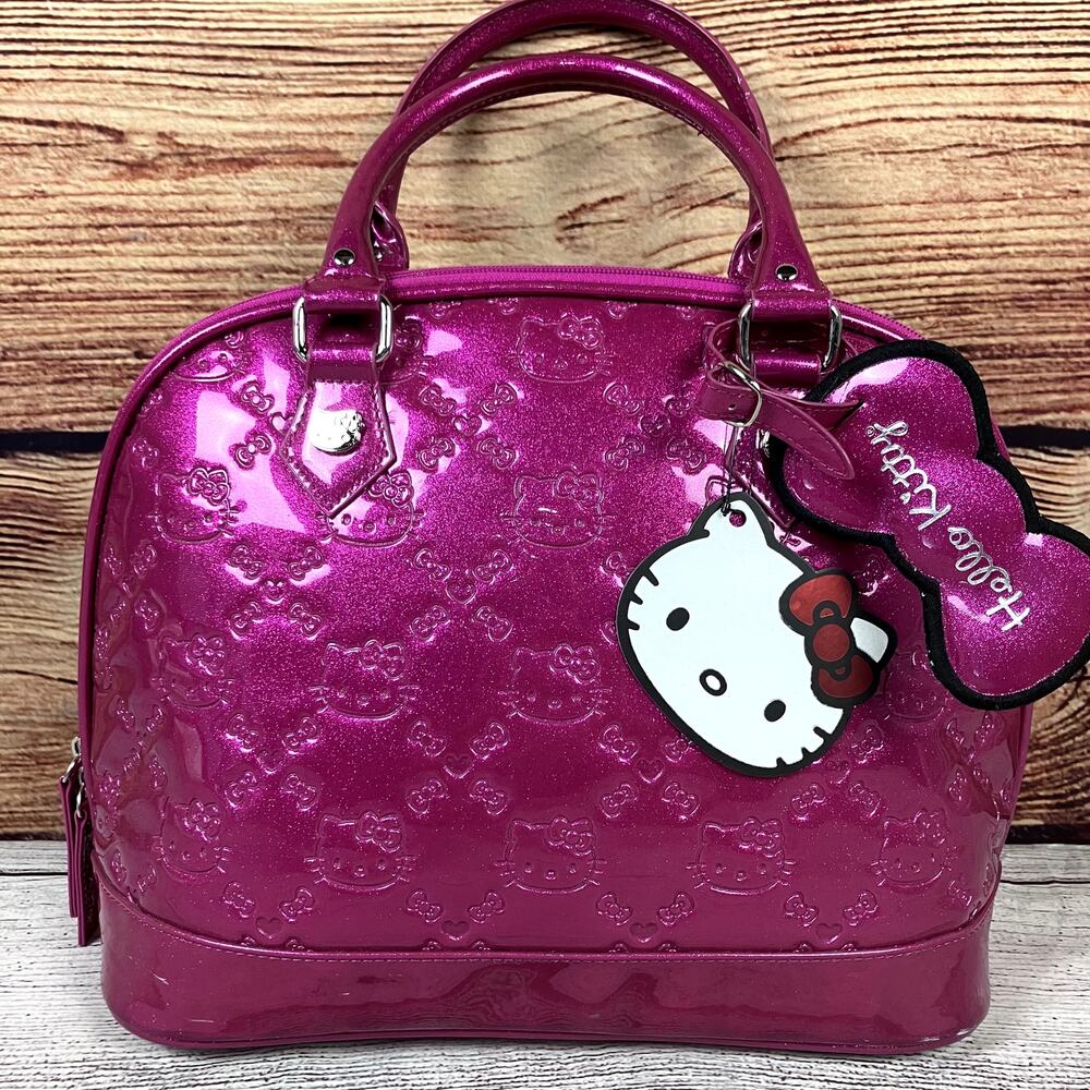 Y2k Hello Kitty x Loungefly Patent Satchel Pink Hard Shell Dome Bag